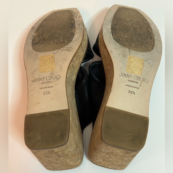 JIMMY CHOO BLACK WEDGES SIZE 36 1/2 - Picture 7 of 7